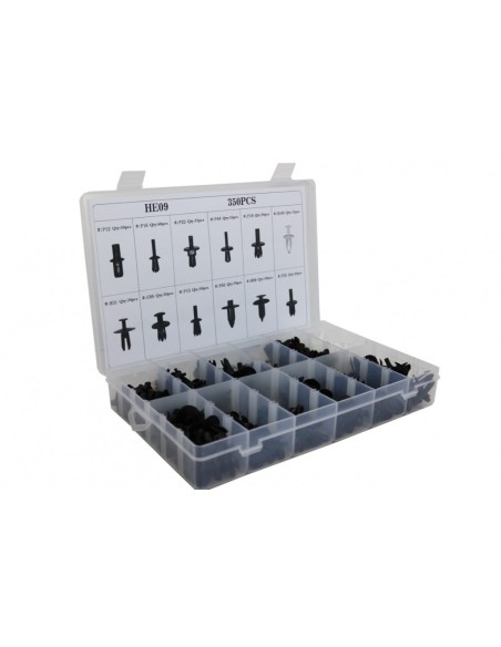 Kit di fissaggio in plastica da 350 pezzi