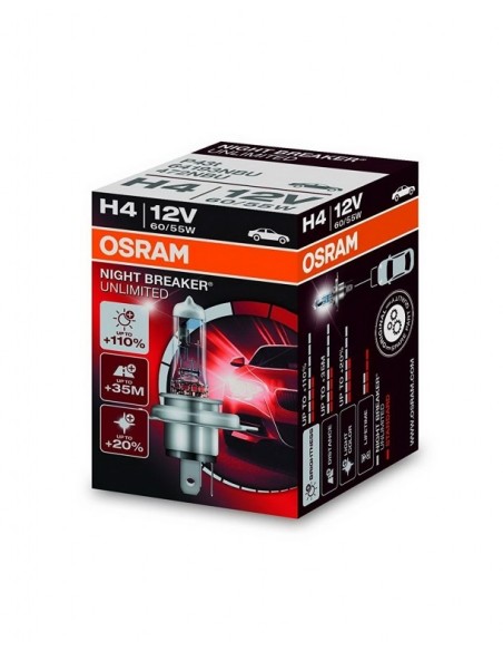 OSRAM NIGHT BREAKER ILLIMITATO H4 alogeno proiettore 12V 60-55W 3900 K