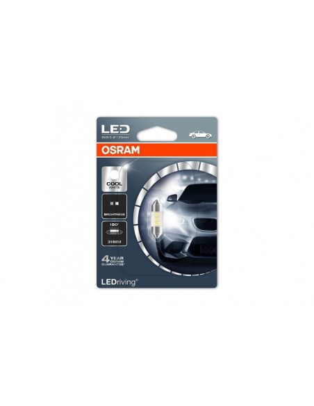 OSRAM LED retrofit bianco freddo standard (6431CW) 0.5W 12V (SV8.5-8) 31mm