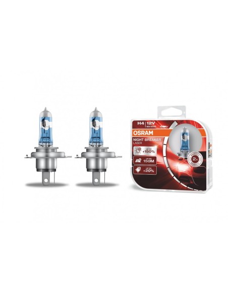 Laser alogeno di notte dell'interruttore del faro di OSRAM +150% 64193NBL H4 12V 60-55W Duobox (2 unità)