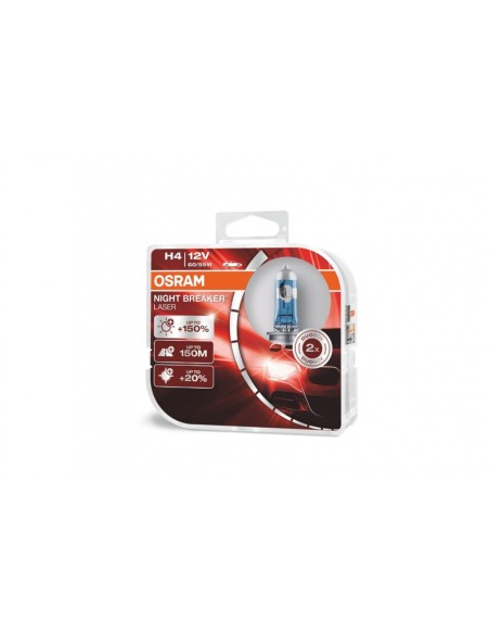 Laser alogeno di notte dell'interruttore del faro di OSRAM +150% 64193NBL H4 12V 60-55W Duobox (2 unità)