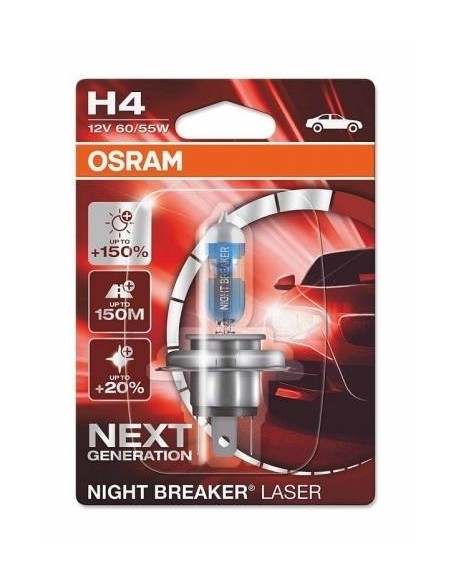 OSRAM alogeno notte interruttore laser proiettore 64193NL-01B60 H4 12V 60-55W blister (1 unità)