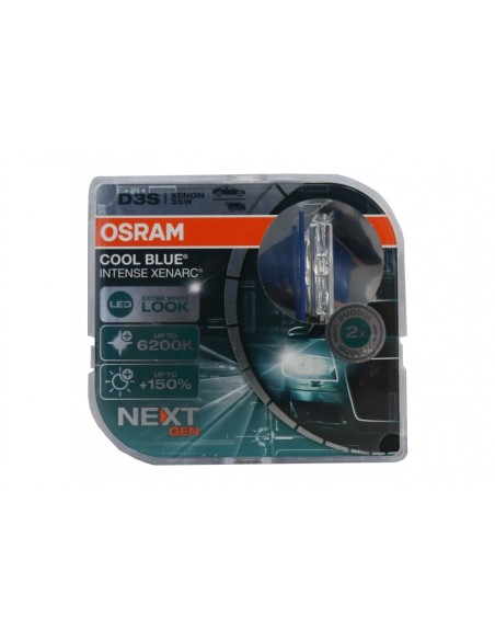 OSRAM XENARC COOL BLUE INTENSE NEXT GEN D3S Lampada allo xeno HID Xenon 66340CBN-HCB Scatola rigida (2 pezzi)