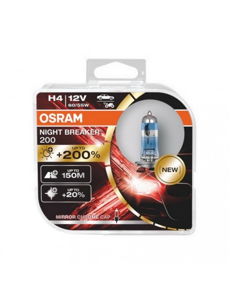 OSRAM NIGHT BREAKER 0 H4 Lampada frontale alogena per fari 64193NB0-HCB Scatola rigida (1 pezzo)