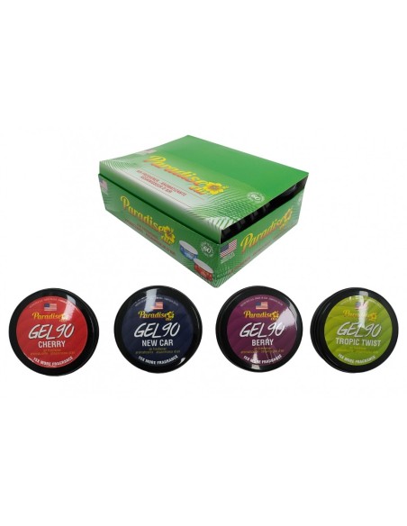 Paradise Fresh Air Slim Gel 90 Deodorante per aria in gel, eliminazione odori, assortimento di 21 casi