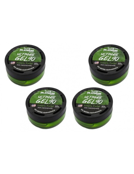 Paradise Gel Deodorante per Aria Ultimate Serie Platinum, Eliminazione Odori, 4 vasi (Tropic Twist)