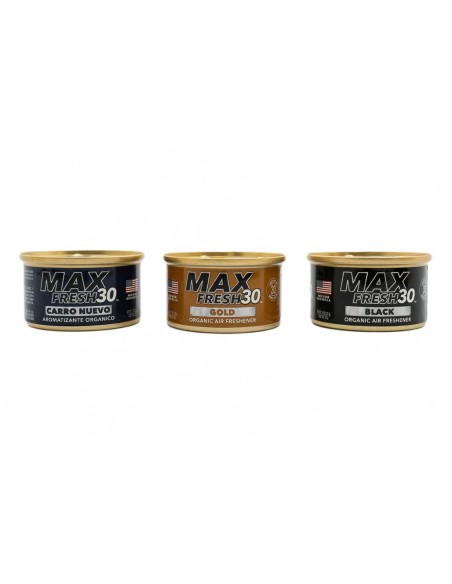 Paradise Air Fresh Organic Deodorante per Auto senza Cappuccio Max Fresh 30 3 lattine assortite