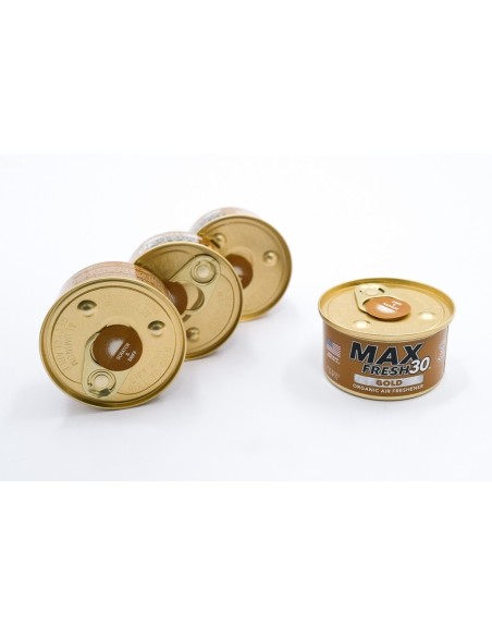 Paradise Air Fresh Organic Deodorante per Auto senza Cappuccio Max Fresh 30 4 lattine d'oro