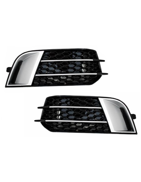 Griglie laterali Fog Lamp per Audi A1 8X (10-15) RS1 nero con inserti in alluminio