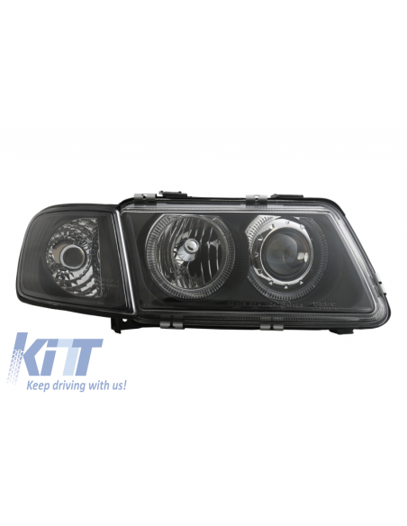 Fari per Audi A3 8L (08.96-08.00) Angel Eyes Nero