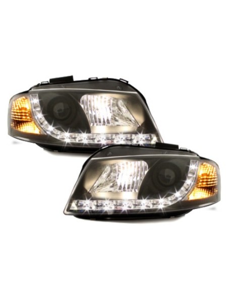 Fari LED DRL DAYLIGHT per Audi A3 8P (05.03-03.08): Nero