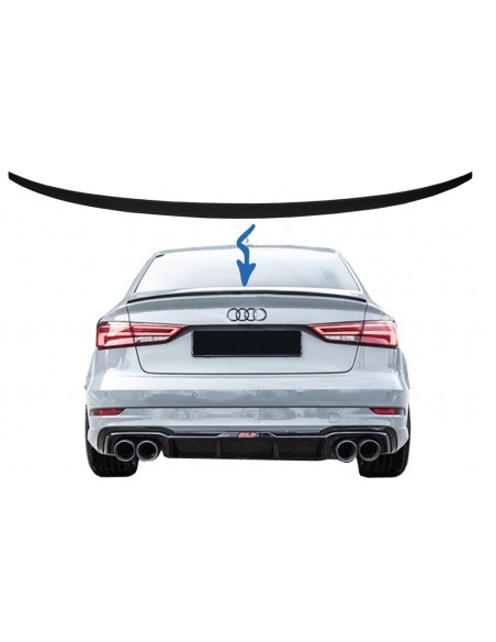 Spoiler tronco per Audi A3 8V berlina (13-Up) Nero opaco