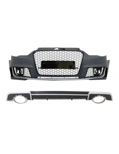 Corredo con diffusore & punte scarico per Audi A3 8V Sedan Cabrio (12-15)