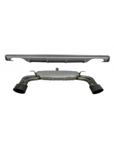 Paraurti posteriore Valance diffusore w/ sistema di scarico Piano nero per AUDI A3 8V berlina (12-15) solo per