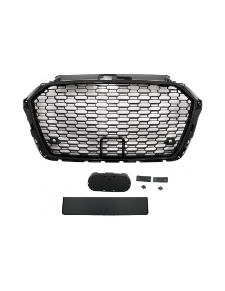 Griglia anteriore Badgeless per Audi A3 8V Facelift (17-18) in finitura Piano Black R