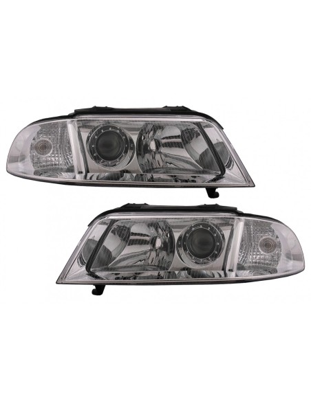 Fari anteriori cromati per Audi A4 B5 Facelift (1999-2000)