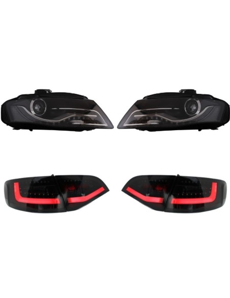Fari LED DRL con LED Fanali posteriori Black-Smoke per AUDI A4 B8 8K Avant (2008-2011)