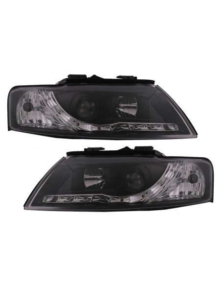 LED DRL fari per Audi A4 Cabriolet B6 8H7 8HE (2002-2006) Nero