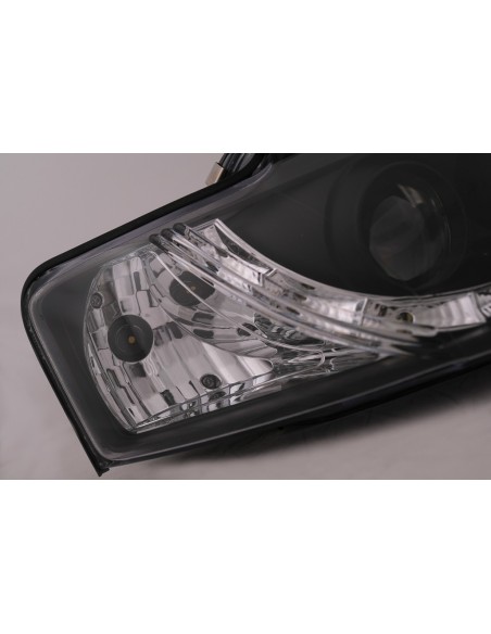 LED DRL fari per Audi A4 Cabriolet B6 8H7 8HE (2002-2006) Nero