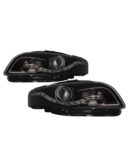Fari LED DRL per Audi A4 B7 (11.2004-03.2008) Nero