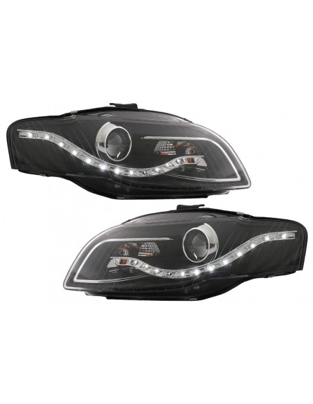 Fari LED DRL DAYLIGHT per Audi A4 B7 (11.2004-03.2008) Nero
