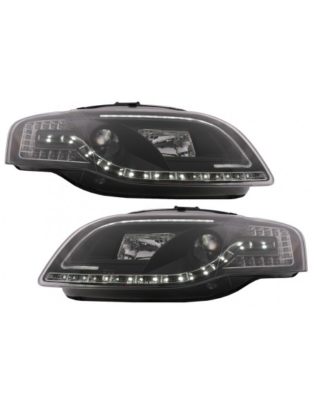 Fari a LED con tubo di luce a LED C per Audi A4 B7 (11.04-03.08) Nero