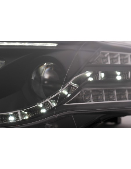 Fari a LED con tubo di luce a LED C per Audi A4 B7 (11.04-03.08) Nero