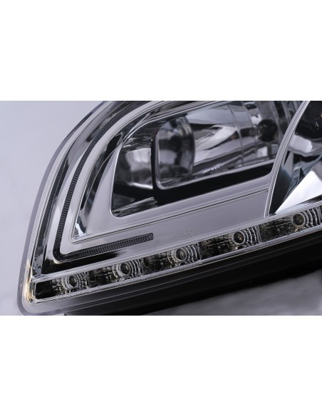 Fari a LED con tubo di luce a LED C per Audi A4 B7 (11.04-03.08) Cromo