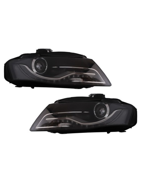 LED DRL fari per Audi A4 B8 8K (04.08-11) con luci di marcia diurna nero