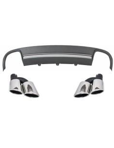 Paraurti posteriore Valance diffusore d'aria con suggerimenti scarico per Audi A4 B8 Pre Facelift Limousine Avant (08-11)