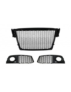 Badgeless griglia anteriore con fendinebbia copre griglie laterali per Audi A4 B8 8K (07-12) RS