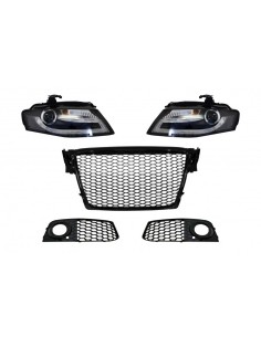 Badgeless griglia anteriore con Fog Lamp coperture e LED DRL fari per AUDI A4 B8 8K (08-11) RS