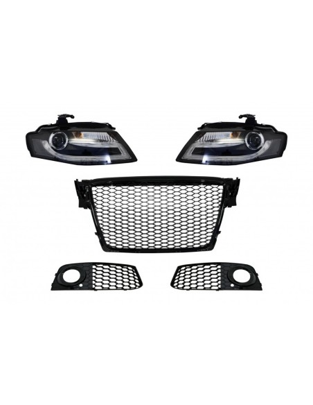 Badgeless griglia anteriore con Fog Lamp coperture e LED DRL fari per AUDI A4 B8 8K (08-11) RS