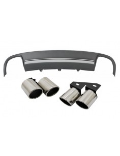 Paraurti posteriore Valance diffusore d'aria per Audi A4 B8 Pre Facelift (08-11) w/ scarico tubi di coda