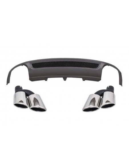 Paraurti posteriore Valance diffusore d'aria per Audi A4 B8 Pre Facelift Limousine Avant (08-11) con silenziatore di scarico