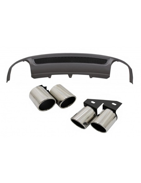 Paraurti posteriore Valance diffusore d'aria per AUDI A4 B8 Pre Facelift Limousine-Avant (08-11) con silenziatore di scarico