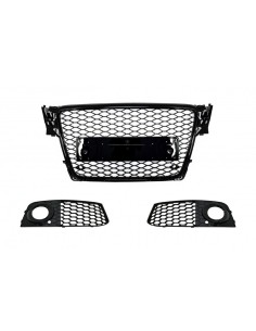 Badgeless griglia anteriore con fendinebbia copre griglie laterali per Audi A4 B8 (08-11) RS4