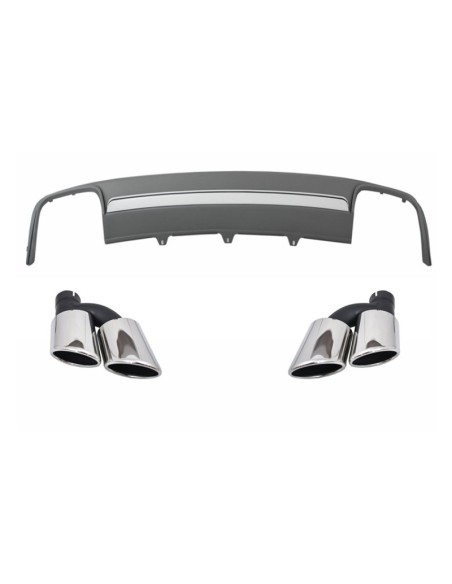 Paraurti posteriore Valance Air Diffuser scarico Suggerimenti per Audi A4 B8 Facelift (12-15) Limousine-Avant