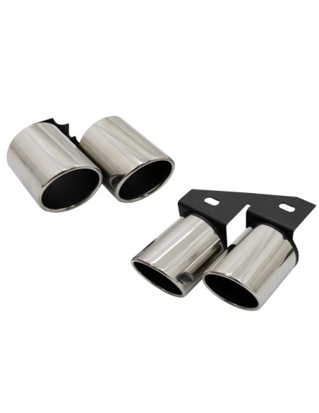 Terminale di scarico con tubi a coda per Audi A4 B8 B9 (09-in poi) design Quad S4