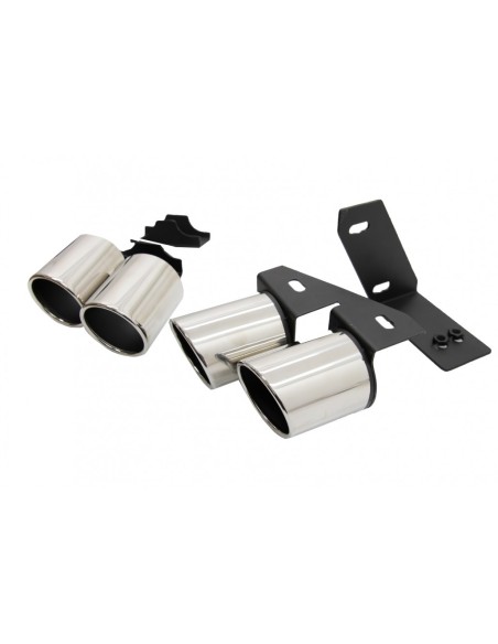 Terminale di scarico con tubi a coda per Audi A4 B8 B9 (09-in poi) design Quad S4