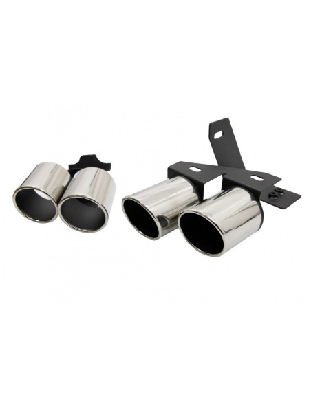 Terminale di scarico con tubi a coda per Audi A4 B8 B9 (09-in poi) design Quad S4