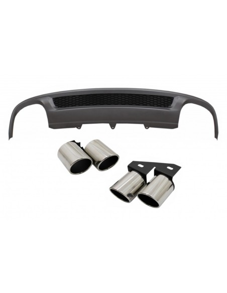 Paraurti posteriore Valance diffusore d'aria per Audi A4 B8 Facelift Limousine Avant (12-15) w/ silenziatore di scarico