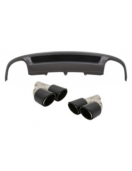 Paraurti posteriore Valance diffusore d'aria per Audi A4 B8 Facelift Limousine Avant (12-15) w/ fibra di carbonio