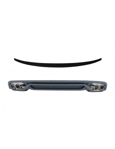 Paraurti posteriore Valance diffusore w/ e spoiler del tronco per Audi A4 B8 berlina Facelift (12-15)