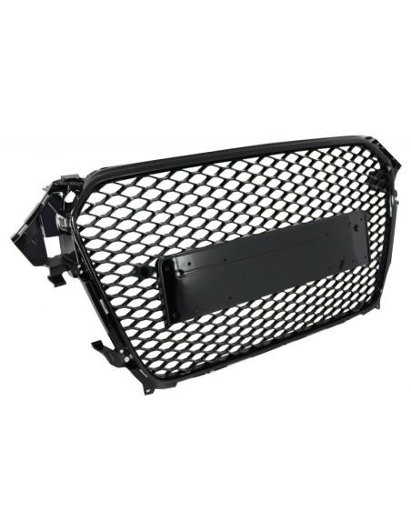 Badgeless griglia anteriore w/ nebbia lampada copre per AUDI A4 B8 Facelift (12-15) RS Design Honeycomb