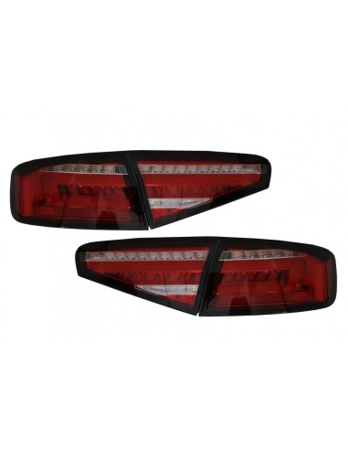 Fanali posteriori a LED per AUDI A4 B8 (12-15) Limousine rosso bianco luci di svolta sequenziale