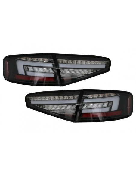 Fanali posteriori a LED per Audi A4 B8 berlina (12-15) rosso nero luci di svolta sequenziale