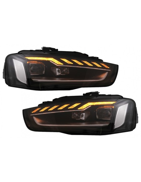 Full LED fari per Audi A4 B8.5 Facelift (12-15) Luce di svolta sequenziale nero A4 B9.5 Design