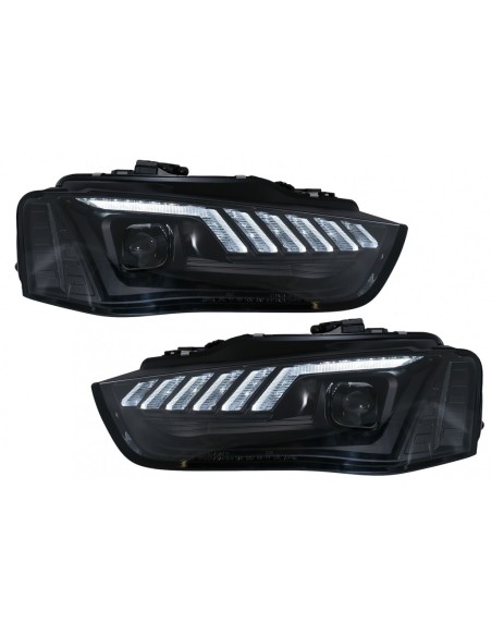 LED DRL Xenon fari per AUDI A4 B8.5 Facelift (12-15) Luce di svolta sequenziale nero