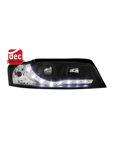 Fari anteriori per Audi A4 B6 8E (01-04) DRL Nero
